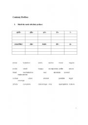 English worksheet: Prefixes exercise