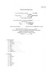 English Worksheet: 