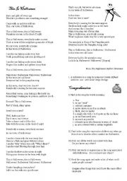 English Worksheet: This is Halloween comprehension worksheet 