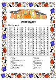 Halloween wordsearch