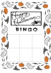 Halloween bingo template