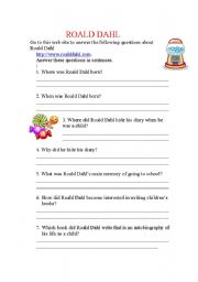 English Worksheet: ROALD DAHL