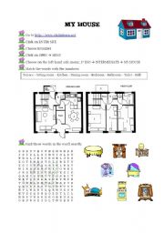 English Worksheet: House 2 - Rooms and Furniture