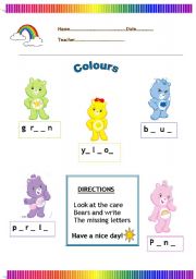English Worksheet: Colours,colours