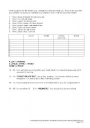 English Worksheet:  A LITTLE - A FEW - SOME