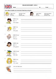 English Worksheet: HIS - HER