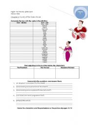 English Worksheet: The Phantom Of The Opera - chapter 2