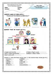 English Worksheet: exam for 6th grades