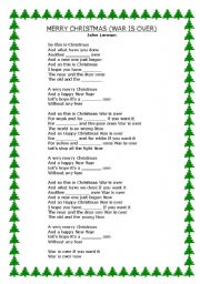 English worksheet: Merry CHristmas, war is over