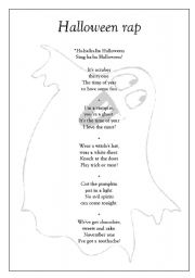 English Worksheet: Halloween rap