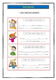 English Worksheet: Descriptions 01