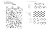 English Worksheet: Colours and numbers 1st grade