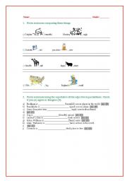 English worksheet: Adjectives - Comparative - Superlative