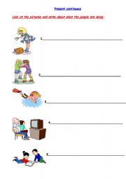 English Worksheet: Present continuous