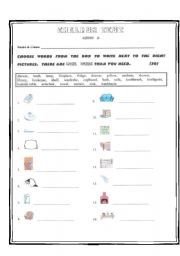 English Worksheet: Quiz on Furniture items - Group A