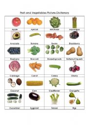 Fruit and Vegetables Picture Dictionary (very complete!) 