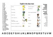 English worksheet: classroom language for the desk