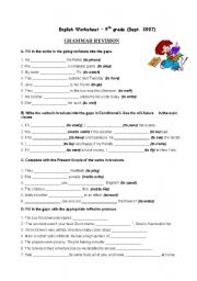 English Worksheet: Grammar Revision