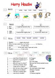 English Worksheet: Harry Houdini 