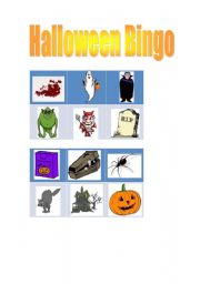 English Worksheet: Halloween bingo