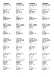 English Worksheet: CONJUNCTIONS VOCABULARY