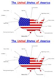 English Worksheet: quiz about America