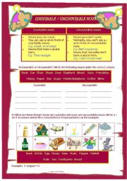 English Worksheet: Countable / Uncountable nouns