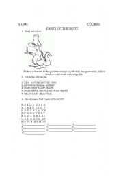 English Worksheet: PARTS OF THE BODY