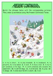 English Worksheet: PRESENT CONTINUOUS