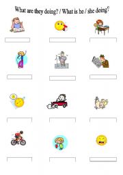 English Worksheet: What are they doing?