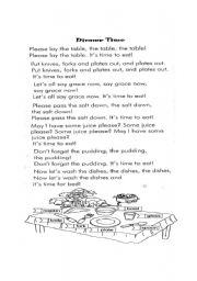 English worksheet: Dinner time