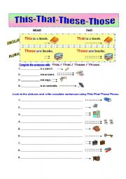 English Worksheet: This-That-These-Those