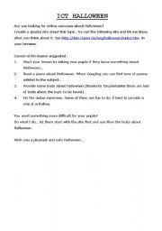 English worksheet: ICT Halloween