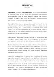 English Worksheet: Jeanne Darc