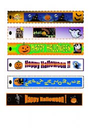 English Worksheet: Halloween bookmarks