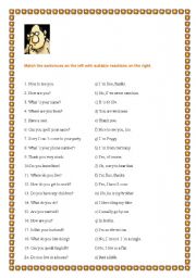 English Worksheet: Matching phrases