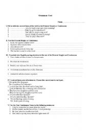 English Worksheet: grammar test