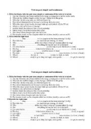 English Worksheet: past simple and continuous