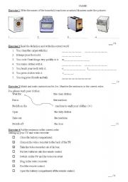 English Worksheet: Household appliences test