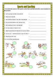 English Worksheet: Sports and Spelling