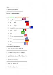 COUNTRIES AND NATIONALITIES test