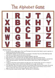English Worksheet: The Alphabet game
