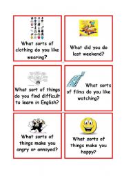 English Worksheet: Conversation cards part 4