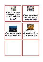 English Worksheet: Conversation cards part 5