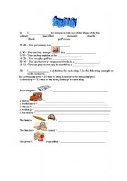 English worksheet: Shops