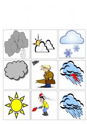 English Worksheet: weather flashcards