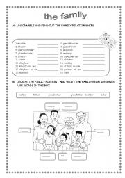 English Worksheet: THE FAMILY