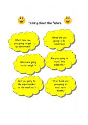 English worksheet: warm up to talk about the future