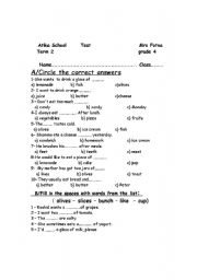 English Worksheet: vocabulary test