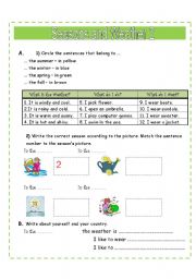 English Worksheet: Seasons and weather 2